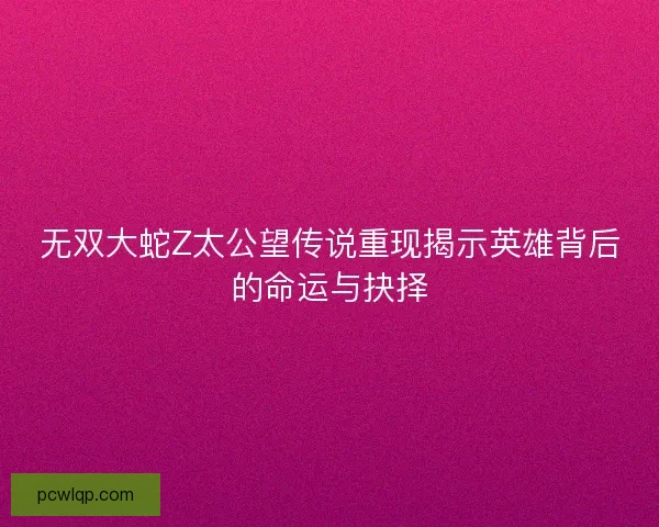 无双大蛇Z太公望传说重现揭示英雄背后的命运与抉择