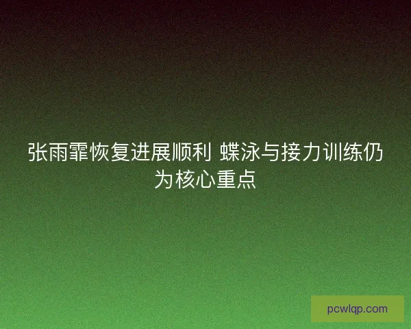 张雨霏恢复进展顺利 蝶泳与接力训练仍为核心重点