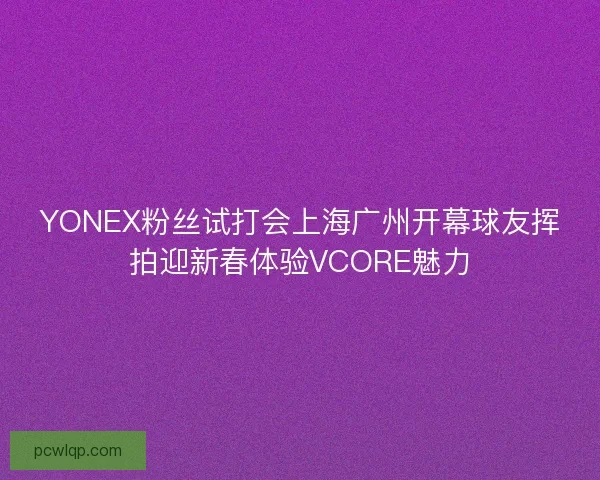 YONEX粉丝试打会上海广州开幕球友挥拍迎新春体验VCORE魅力