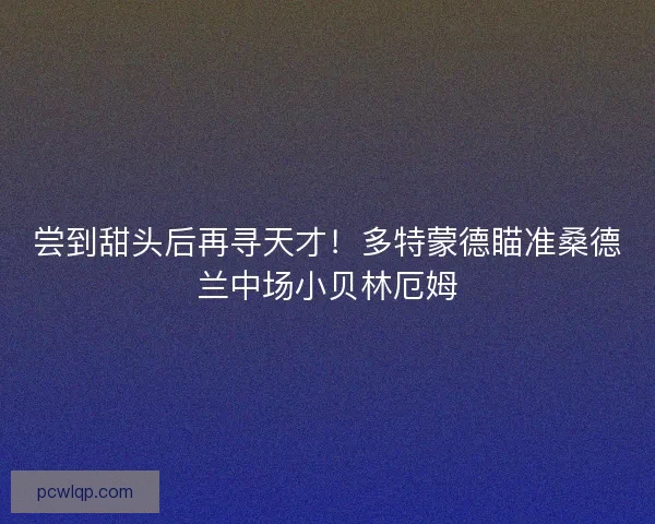 尝到甜头后再寻天才！多特蒙德瞄准桑德兰中场小贝林厄姆